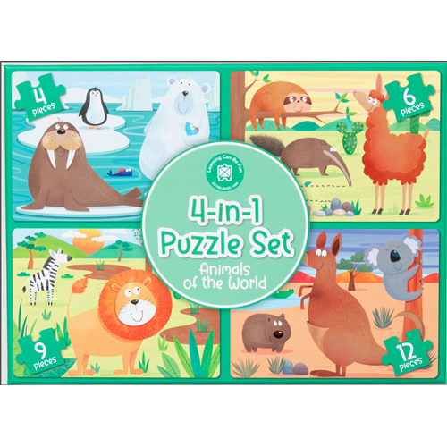 4 in 1 Puzzle Set Animals of the World